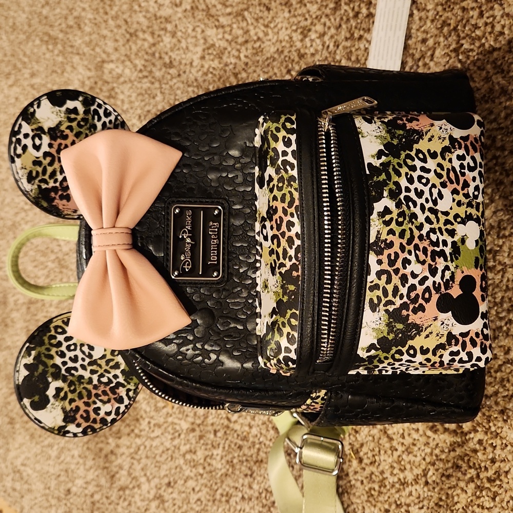 Disney Loungefly Animal Kingdom Leopard Print Minnie Mouse Mini Backpack